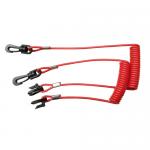 Extendable Coiled Security Tethers Strap Lanyard Rope Key Holder / Plastic Snap Hook