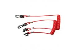 China Extendable Coiled Security Tethers Strap Lanyard Rope Key Holder / Plastic Snap Hook supplier