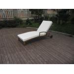 Adjustable Rattan Sun Lounger , Grey Folding Wicker Lounge Chair for sale