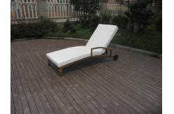 China Adjustable Rattan Sun Lounger , Grey Folding Wicker Lounge Chair supplier