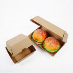 Customized hamburger box, biodegradable fast food takeaway box for sale