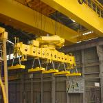 QC Model Orange 20 Tons Grab Double Girder Overhead Crane In Workshop for sale