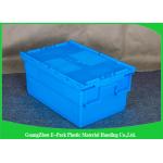 Foldable Large Distribution Plastic Attached Lid Containers Environmental Protection Blue