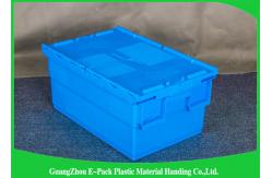 China Foldable Large Distribution Plastic Attached Lid Containers Environmental Protection Blue supplier