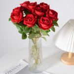 Simulated velvet rose, fake flower, wedding home decoration, Valentine's Day, artificial bouquet with tactile feel for sale