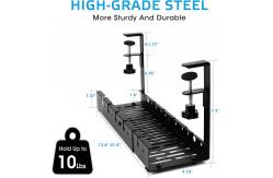 China Adjustable Under Desk Cable Management Tray with Hooks Customized ISO9001 Rohs CE supplier