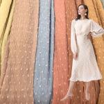 Multi Color Stripe Crepe Jacquard Fabric 150-280gsm Polyester Apparel Fabric for sale
