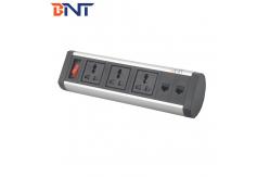 China Movable Aluminum Alloy Multimedia Desktop Socket With Modular Design supplier
