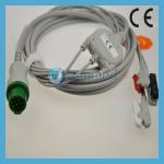 Schiller One piece 3-lead ECG Cable with leadwires,clip,snap for sale