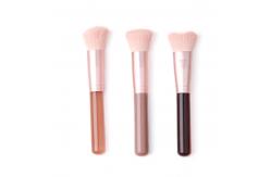 China Flower Plastic Handle 1pc Individual Makeup Brushes supplier