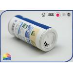 Cardboard Cylinder Packaging Composite Paper Tube With Plastic Cap Custom Color for sale