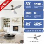 Sleek Silver Design 52 Inches Ceiling Fan With Light 6-Speed Remote Control