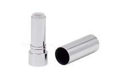 China Snap Gloss Lipstick Tube Aluminum Empty Shiny Silver 3.5g supplier