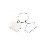 Small House Shape Key Chain Laser Engraving Silver Car Holder Souvenir for sale