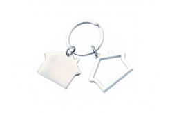 China Small House Shape Key Chain Laser Engraving Silver Car Holder Souvenir supplier