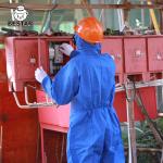Custom Antistatic SMS protective Blue Disposable Coveralls Type 5 6 for sale