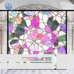 Flower Custom Art Glass Window For Lamp Lighting Church Home Wall Decor for sale