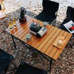 Simple And Portable Folding Egg Roll Table Outdoor Rectangular Shape