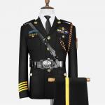 Formal Events Ceremonial Uniform Dark Blue Breathable With Gold Buttoned Jacket