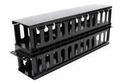 China Plastic Dual Sided Finger Duct Cable Management , Horizontal Rack Mount Brush Panel supplier