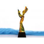 Modern Twisted Colored Glaze Custom Award Trophies For VIP Workers for sale