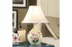 China White Purple Elegant Nightstand Table Lamps With Power Switch Lightweight supplier