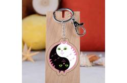 China Holographic Acrylic Key Chain Cute Cartoon Animal Pet Picture Printed Acrylic Picture Keychain supplier