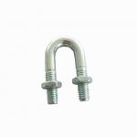 Plain Cable End Fittings Pipe Size Zinc Plated Round Bend U-Bolt With Hex Nuts for sale