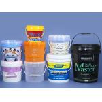 Transparent Plastic Bucket for Food Packaging Customizable IML Printing Smooth Surface for sale