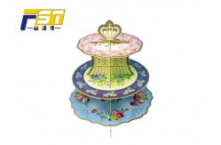 China Birthday Party 2 Tier Cardboard Cake Stand Eye Catching Environmental Friendly supplier