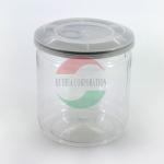 Free Sample Transparent Round Shape Plastic PET Can , Empty Easy Open Can For Food for sale