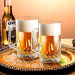 20OZ Glass Beer Mugs With Handles Dishwasher And Microwave Safe for sale