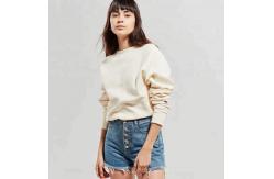 China Soft Plain Crew Neck Sweatshirt Women Pullover Crew Sweatshirt supplier
