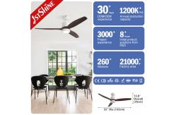 China Remote LED Ceiling Fan With 3 Wood Blades Modern For Bedroom supplier