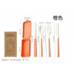 3 Piece Dinner Set Packaging Box Travel With Folding Chopsticks Spork Tableware