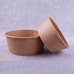 500ml Round Paper Takeaway Food Containers Natural Color Biodegradable for sale