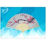 21cm Promotional Bamboo Folding Fan With Paper Or Silk Paper Hand Held Fans for sale