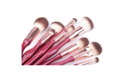 China Ergonomic Design SGS Travel Cosmetic Brushes With Aluminium Ferrule supplier