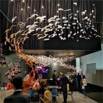 China Modern Art Glass Feather Chandeliers factory