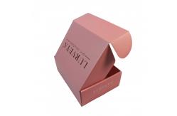 China PDF AI Pink Cardboard Flip Cosmetic Packaging Paper Box Aqueous Coating supplier