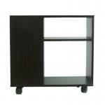 Black Walnut Wooden Occasional Tables Two Shelves Storage With Movable Wheels for sale