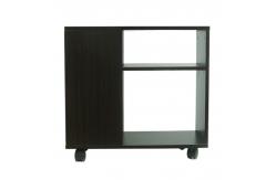 China Black Walnut Wooden Occasional Tables Two Shelves Storage With Movable Wheels supplier