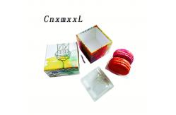 China 2pcs Nice Printing Macaron Packaging Box Kraft Paper with Plastic Inner Tray supplier
