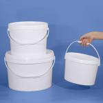 10L PP Oval Plastic Pail Bucket Translucent White For Beer Beverage Storage for sale