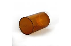 China 700ml Clear Plastic Cylinder Tubes , Golden PET Can With Screw Lid supplier