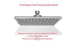 China Fixed Ceiling 8in Square Waterfall Shower Head Single Function supplier