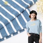 Combing Striped Lycra Fabric 175cm Pure Cotton Knit Material For Casual Wear for sale
