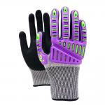 Customized 13 Gauge TPR Impact Resistant Sandy Nitrile Gloves EN388 4X43C Cut And Slip Protection for sale