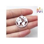 20x25mm Hollow Shaped Flat Globe Engraved Bracelet Charms