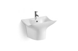 China Glossy Finish Ceramic Wall Hung Basin Rectangular For Public Restrooms supplier